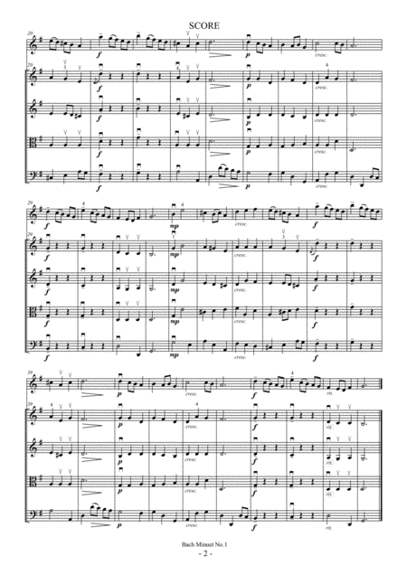 Bach Minuet No 1 2 3 For Violin And Strings Page 2