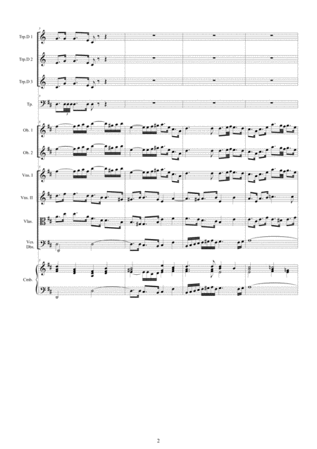 Bach Orchestral Suite No 3 In D Major Bwv 1068 For Trumpets Timpani Oboes Strings And Cembalo Page 2