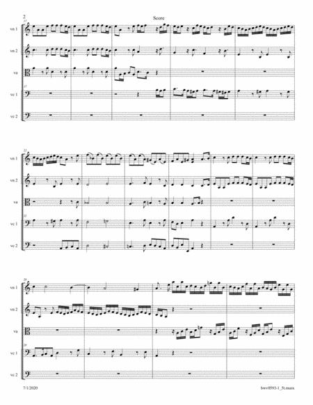 Bach Organ Concerto In A Minor After Vivaldi Movement 1 Arr For 2 Cellos String Quintet Page 2