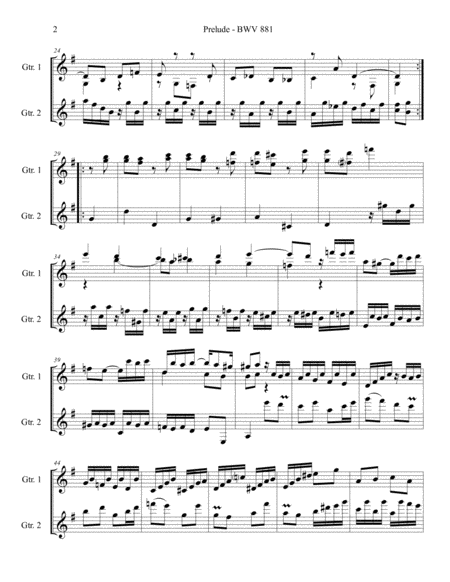 Bach Prelude Bwv 881 Guitar Duet Page 2
