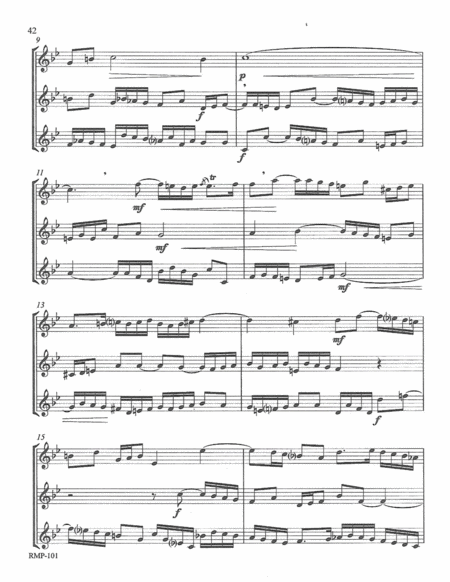 Bach Three Part Invention 14 For 3 Flutes Score Page 2