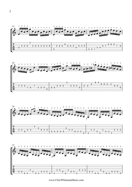 Bach Violin Sonata No 3 Bwv 1005 4 Allegro Assai For Guitar Page 2