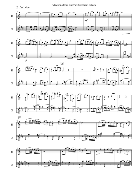 Bachs Christmas Oratorio Selections For Flute And Clarinet Duet Page 2