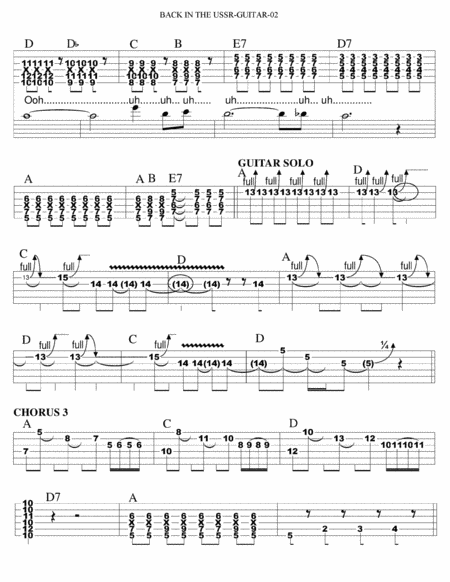 Back In The Ussr Guitar Tab Page 2