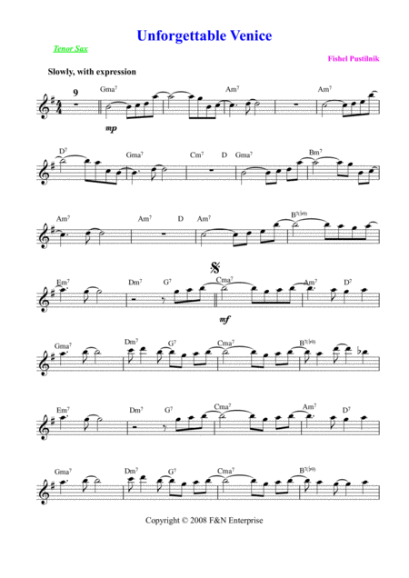 Background For Unforgettable Venice For Tenor Sax Page 2