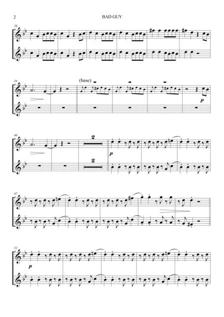Bad Guy By Billie Eilish For Flute Oboe Solo Or Duo Page 2