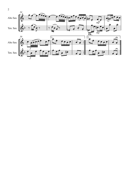 Badinerie Duet Alto Tenor Saxophones Page 2