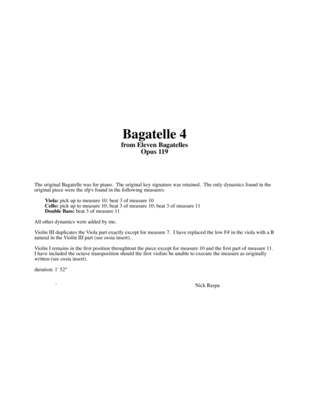 Bagatelle 4 For String Orchestra Score Page 2