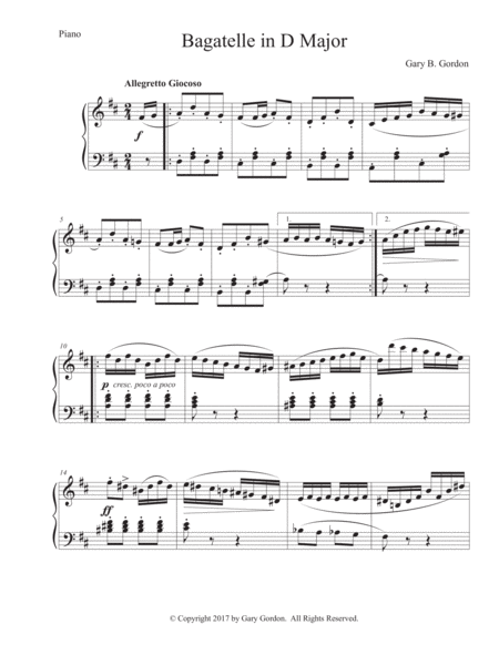 Bagatelle In D Major Page 2