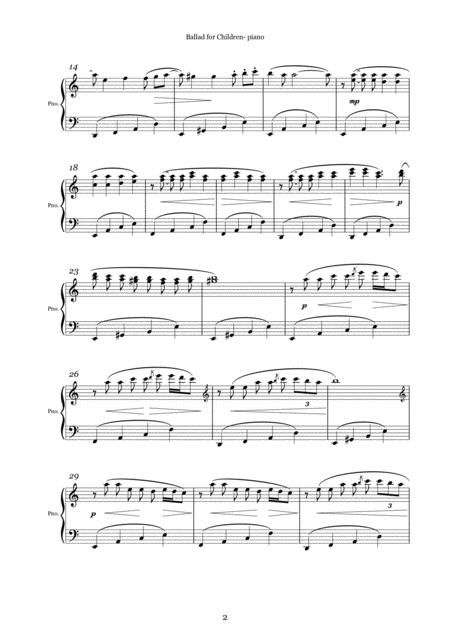 Ballad For Children Piano Page 2