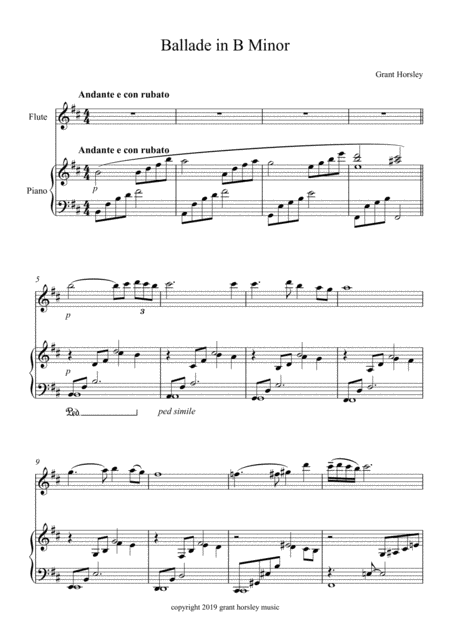 Ballade In B Minor For Flute And Piano Intermediate Level Page 2