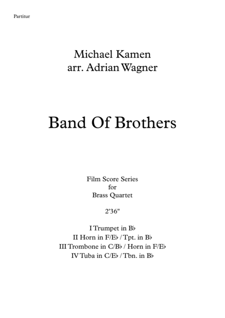 Band Of Brothers Michael Kamen Brass Quartet Arr Adrian Wagner Page 2