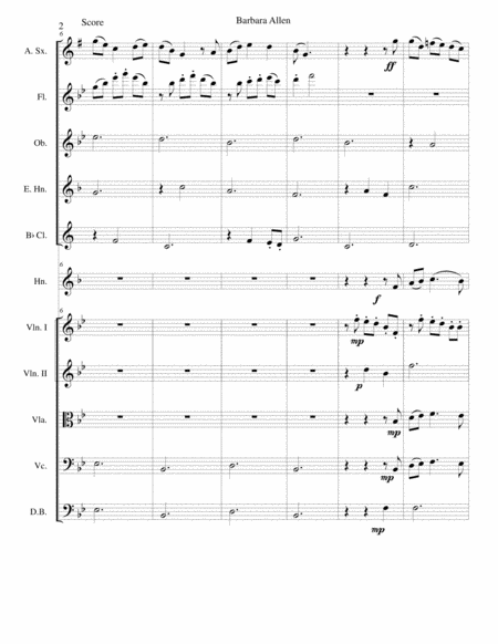 Barbara Allen For Alto Saxophone And Orchestra Page 2