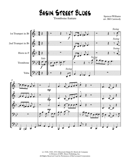 Basin Street Blues Trombone Feature Page 2