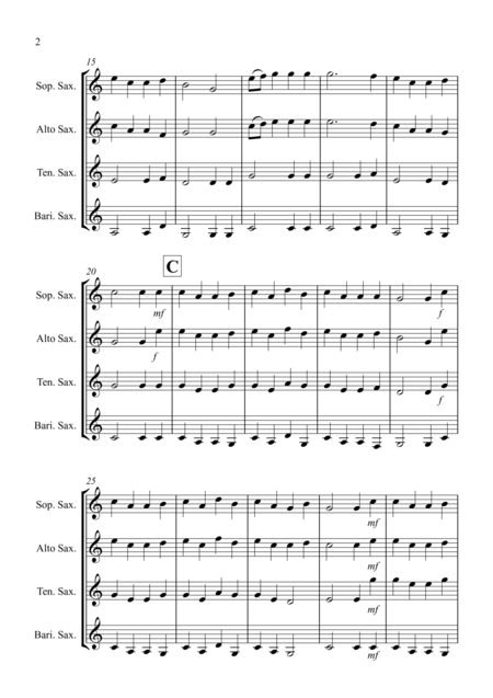 Basse Dance By Susato For Saxophone Quartet Page 2