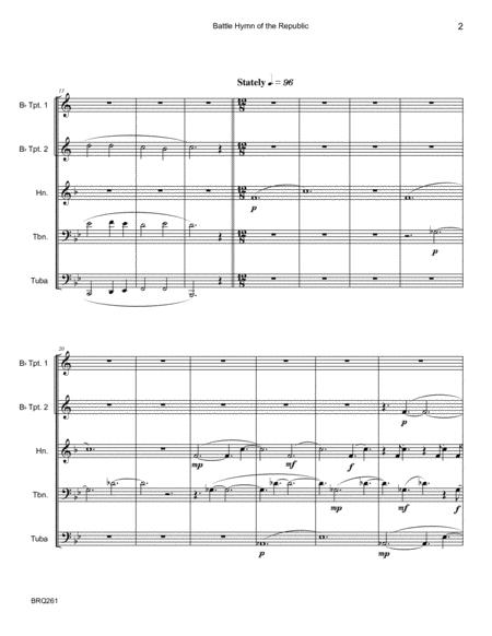 Battle Hymn Of The Republic For Brass Quintet Sextet Unaccompanied Page 2