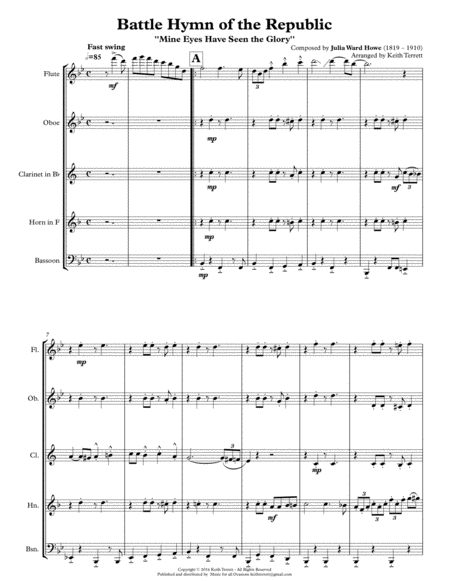 Battle Hymn Of The Republic For Wind Quintet Page 2