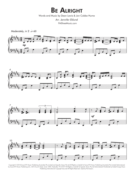 Be Alright Late Intermediate Piano Page 2