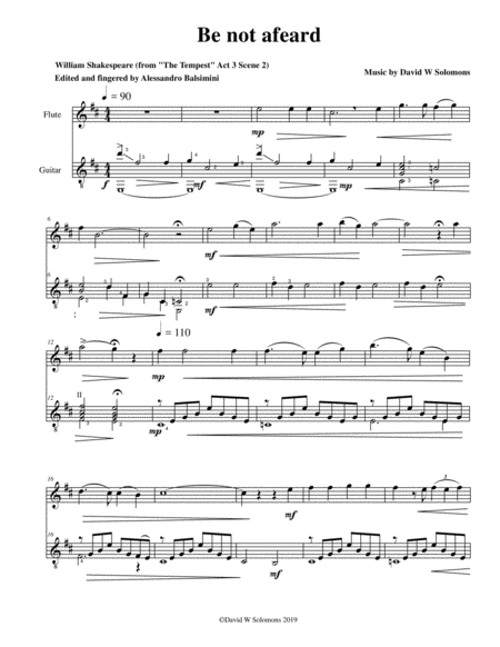 Be Not Afear D For Flute And Guitar Page 2