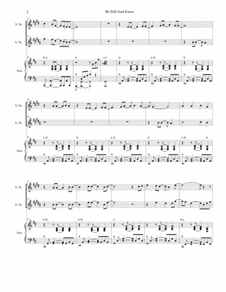 Be Still And Know Duet For Soprano Alto Saxophone Page 2