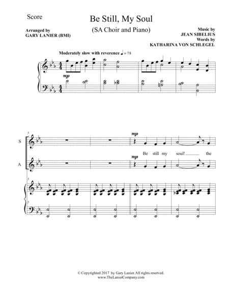Be Still My Soul Ladies Choir Sa With Piano Page 2