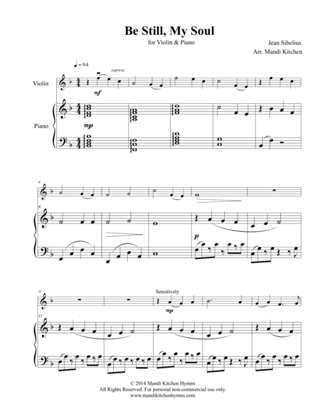 Be Still My Soul Violin Piano Page 2