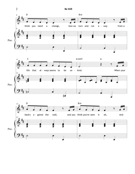 Be Still Unison Chorus Page 2