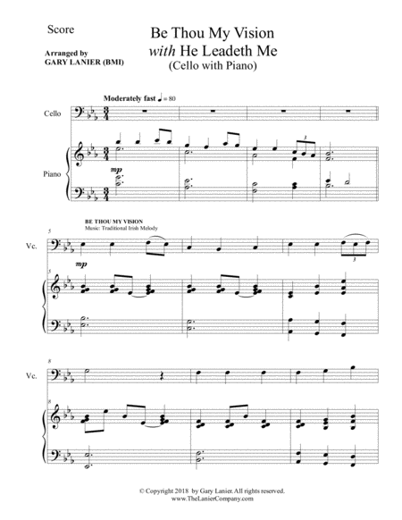 Be Thou My Vision With He Leadeth Me Cello With Piano Instrument Part Included Page 2