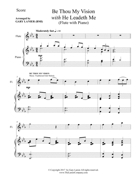 Be Thou My Vision With He Leadeth Me Flute With Piano Instrument Part Included Page 2