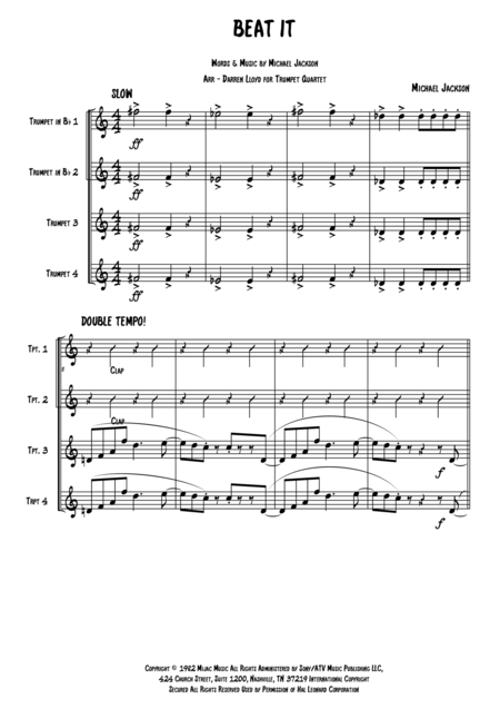 Beat It Trumpet Quartet Page 2