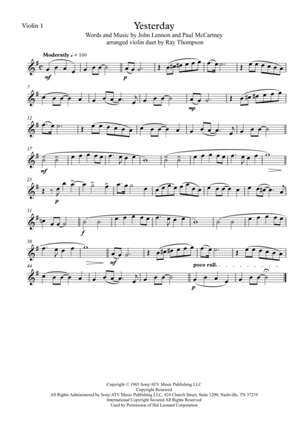 Beatles Yesterday Violin Duet Page 2