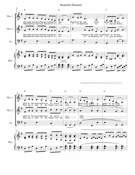 Beautiful Dreamer Strings Piano Page 2