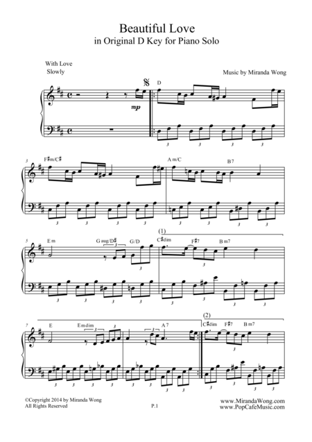 Beautiful Love Wedding Piano Music By Miranda Wong Page 2