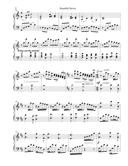 Beautiful Savior Crusaders Hymn Piano Solo Page 2