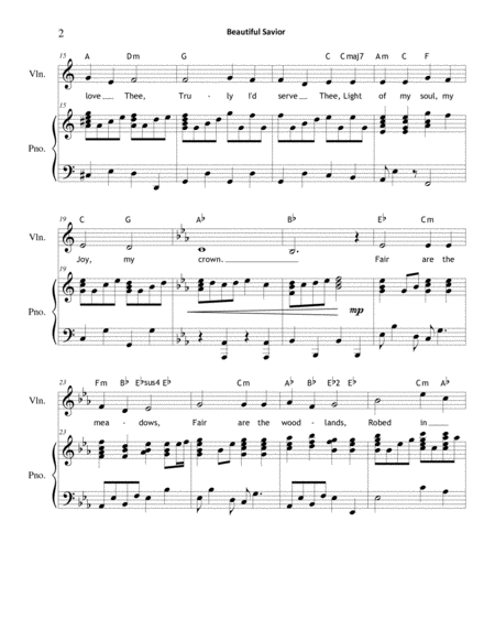 Beautiful Savior Violin Piano Duet Page 2