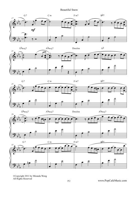 Beautiful Snow Easy Piano Love Song Page 2