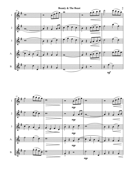 Beauty And The Beast Flute Choir Page 2