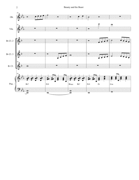 Beauty And The Beast For Clarinet Choir Page 2