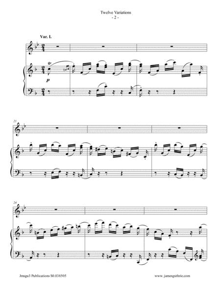 Beethoven 12 Variations Op 66 For Alto Flute And Piano Page 2