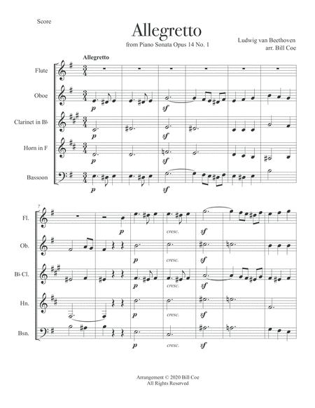 Beethoven Allegretto Braun Woodwind Quintet Score And Parts Page 2