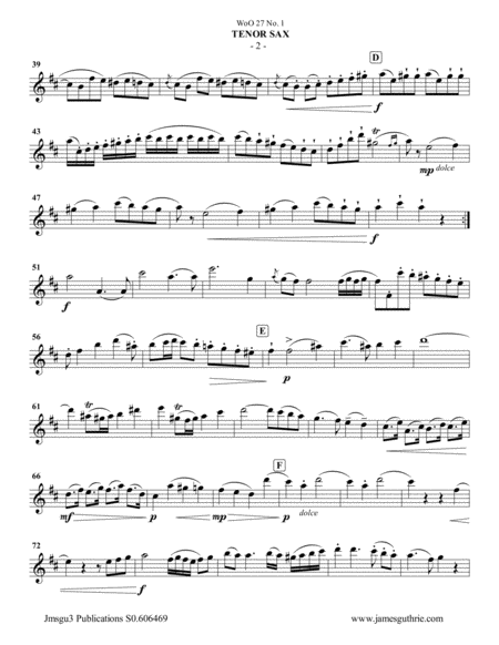 Beethoven Duet Woo 27 No 1 For Tenor Sax Cello Page 2