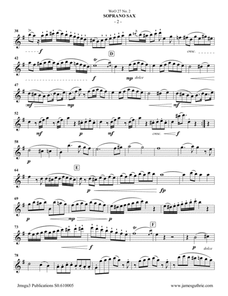 Beethoven Duet Woo 27 No 2 For Soprano Sax Cello Page 2