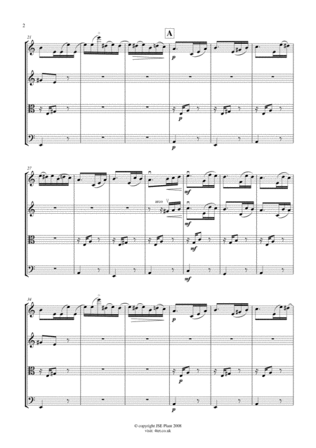 Beethoven Fur Elise For String Quartet Score And Parts Page 2