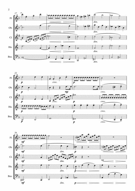 Beethoven Piano Sonata No 14 In C Minor Sonata Quasi Una Fantasia Moonlight Sonata Op 27 No 2 Mvt I Transposed Into D Minor Wind Quintet Page 2