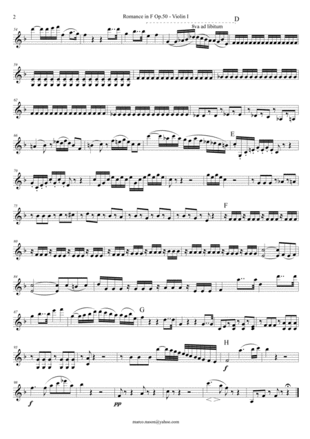 Beethoven Romance In F Major Op 50 String Ensemble Page 2