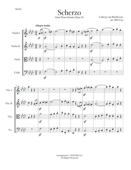 Beethoven Scherzo String Quartet Score And Parts Page 2