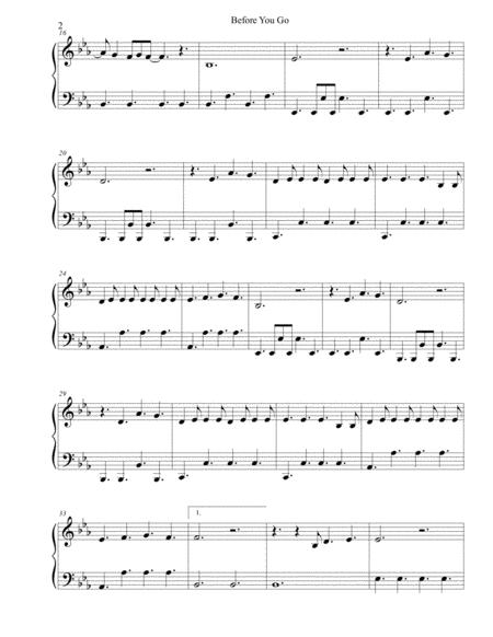 Before You Go Lewis Capaldi Sheet Music Easy Piano Page 2