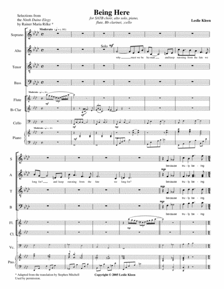 Being Here For Satb Choir Alto Solo Piano Flute Bb Clarinet And Cello Page 2