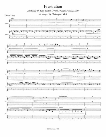 Bela Bartok Frustration From 10 Easy Pieces Guitar Duet Page 2