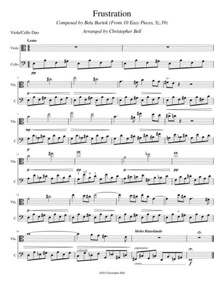 Bela Bartok Frustration From 10 Easy Pieces Viola Cello Duet Page 2